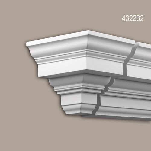 Élément d'aboutement Profhome 432232 Moulure de façade Élement décorative Élément de façade design intemporel classique blanc