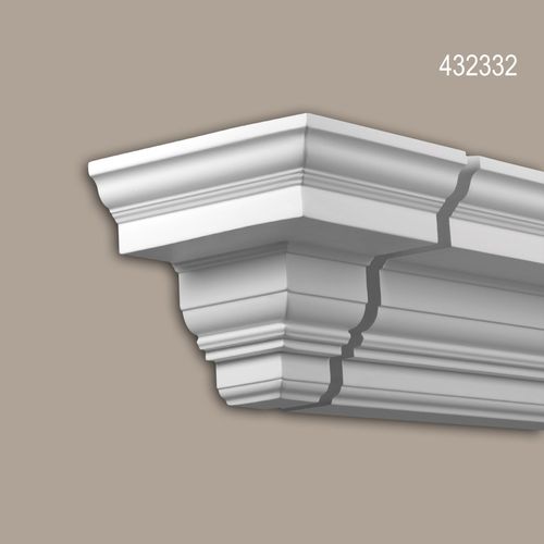 Élément d'aboutement Profhome 432332 Moulure de façade Élement décorative Élément de façade design intemporel classique blanc