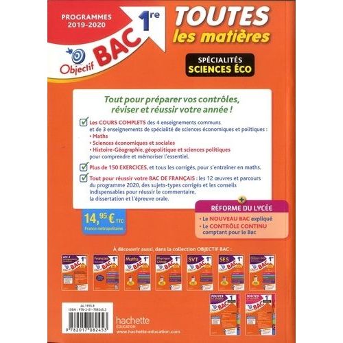Toutes Les Matières 1re Spécialités Sciences Eco