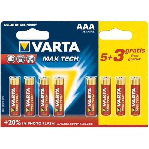 Pile alcaline 5 Piles Alcalines AAA Max Tech +3 Gratuites