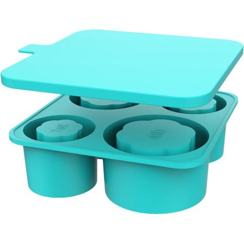 Blue Bac À Glaçons En Silicone, Bac À Glaçons,Moule À Glace De Qualité Alimentaire Avec Couvercle -Bac À Glaçons Efficace, Machine À Glaçons Rapide Avec Cylindre Creux, Dégagement