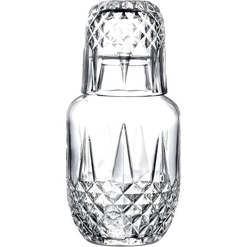 Claire Audrey Crystal Ensemble Carafe Et Verre De Chevet En Cristal Avec Pichet Et Gobelet, 2 Pièces (525 Ml)