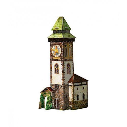 Innovative 3d-Puzzles Clever Paper Medieval City Town Square - Clock Tower Cardboard Set Umbum