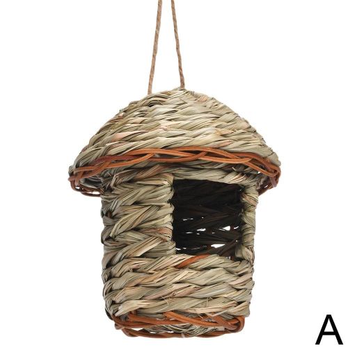 Confrontal Colibri Maison D'oiseau Tissée À La Main, Accent D'oiseau En Paille, Cabane De Jardin, V1o0