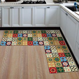 Tapis De Salle De Bain Moderne Lavable, Antidérapant, Pour Cuisine, Porte D'entrée, Salle À Manger, Table, Chaise De Bureau
