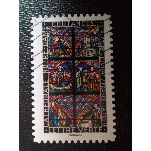 Timbre France Yt A 1348 Vitrail De La Cathédrale Notre-Dame De Coutances 2016 ( 020204 )