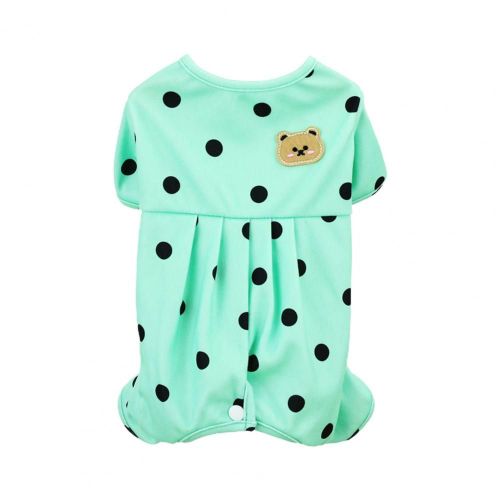 Mn-Pyjama Décoratif À Col Rond Pour Animaux De Compagnie, Barboteuse À Pois, Décor De Dessin Animé Ours, Chiot Et Chien, Quatre Pattes