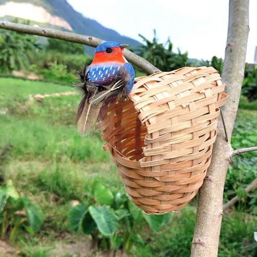 Maison En Bambou Réutilisable Pour Animaux De Compagnie, Matériaux Naturels, Sommeil, Oiseau, Grande Maison