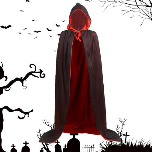 Cape De Vampire Gothique Pour Adulte, Tenue De Oral Alier Durable, Costume D'halloween, Masade De Tim Cosplay, Book Ine Longueur, Everak Noir Pour Barrage