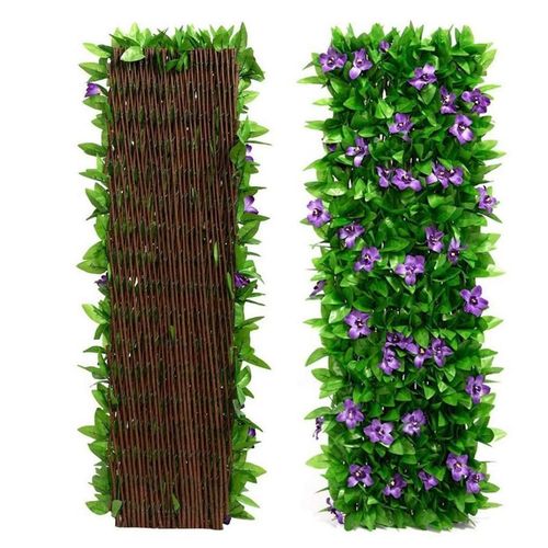 Clôture De Jardin Artificielle, Faux Lierre, Écran De Confidentialité, Cuir Oral Elu, Décoration Florale En Verre, Panneau Réaliste, Extensible