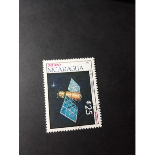 Aérospatiale Espace Satellite Timbre Nicaragua 1987 Tp15