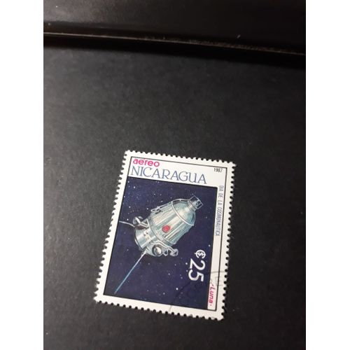 Aérospatiale Espace Satellite Timbre Nicaragua Tp15