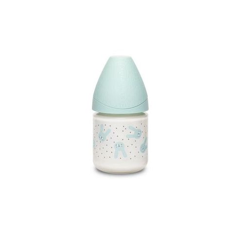 Biberon Verre Tétine Ronde 3 Vitesses - Lapin - Vert - 120ml