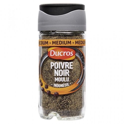 Ducros Poivre Noir Moulu Indonésie Médium Avec Opercule Fraîcheur 40g (Lot De 3)