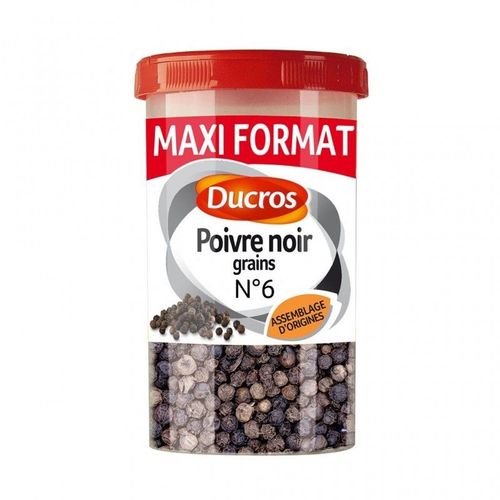 Ducros Poivre Noir Grains N°6 Assemblage D?Origines Maxi Format 90g (Lot De 3)