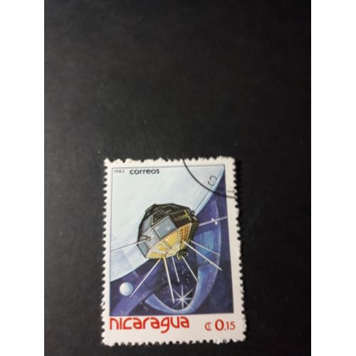 Aérospatiale Espace Satellite Timbre Nicaragua 1982 Tp15