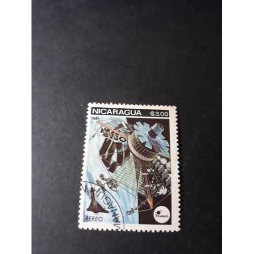 Aérospatiale Espace Satellite Timbre Nicaragua 1981 Tp15