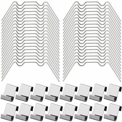 100pcs Clips De Vitrage Pour Serre Inclure 50type W Serre Pinces En Acier Inoxydable Et 50 Clips De Type Z Pour Vitre De Serre Goodnice