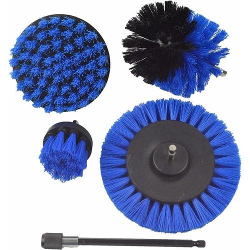 Brosses pour Perceuse 5 pièces, 4 sans Fil Power Scrubber Brosse de Nettoyage pour Perceuse avec 1 Rallonge pour Salle de Bain, Cuisine, Sol, Carreaux et Voiture (Bleu) goodnice