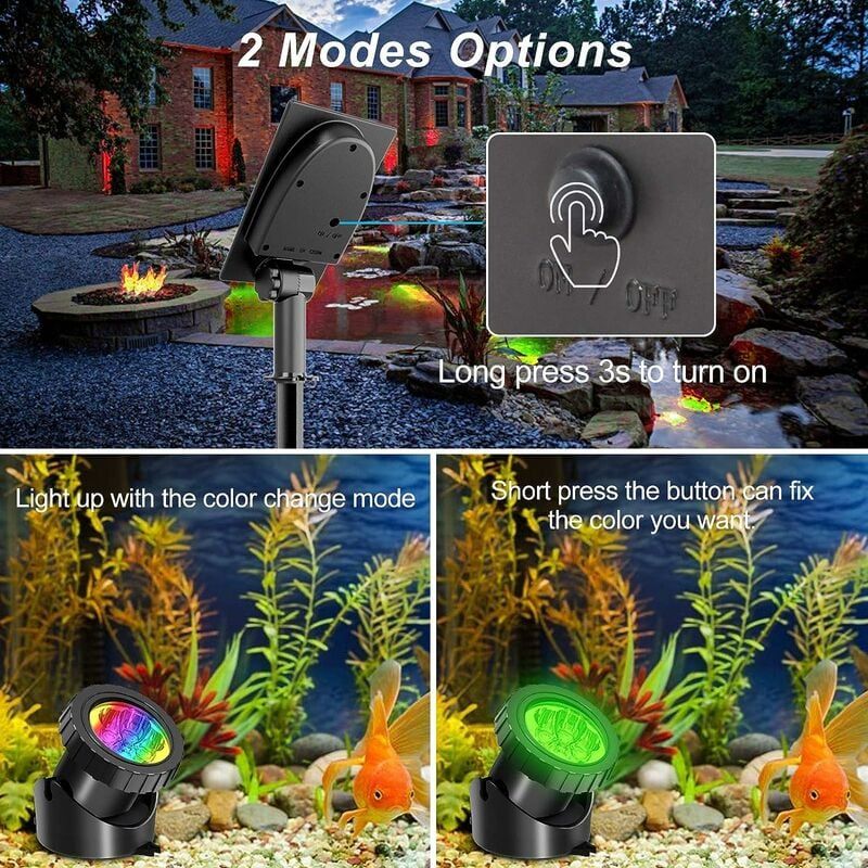 Lampe Solaire Sous-Marines, 3 Packs Spots Solaire, clairage... - 2