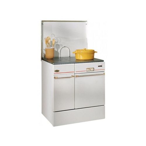 240162000010-CUISINIÈRE BOIS ARPÈGE 75CM 10KW BUCHES 50CM BLANC GODIN - 240162BLANC