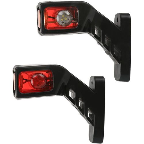Lot De 2 Feux De Position Latéraux Led 12v / 24v Fixation Au Châssis Pour Camions Et Camions Bennes - Rouge/Blanc/Orange Goodnice
