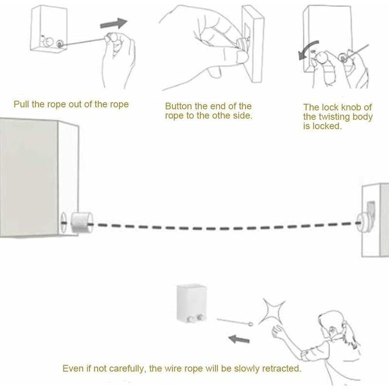Support de schage de blanchisserie fix au Mur de Corde  L... - 3