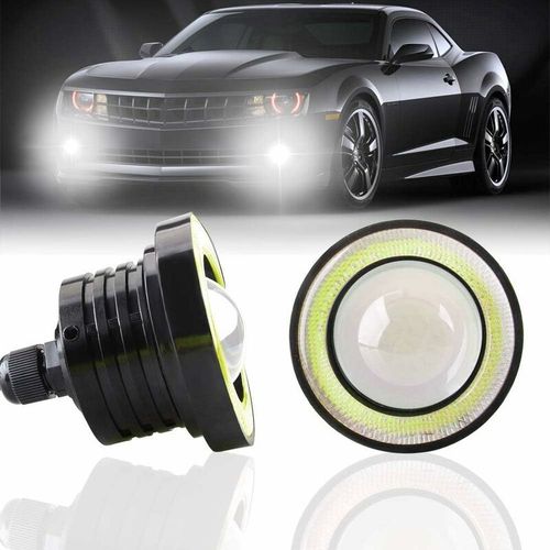 2pcs Super Bright 3.0""Projecteur Universel Led Antibrouillard 12v 10w Blanc Cob Halo Angel Eyes Anneaux Moto Voiture Feux De Jour Drl Conduite Lumière Ampoule Antibrouillard Goodnice