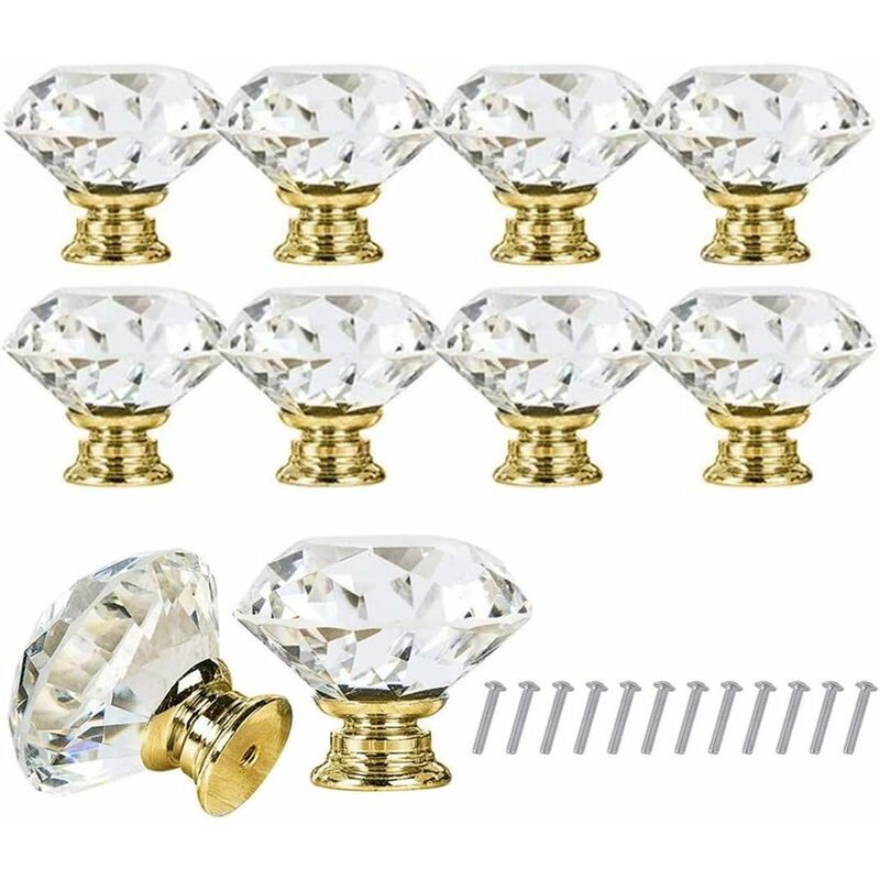 Poignee Cristal Poignees Boutons Poignées de Tiroir en Cristal de V...