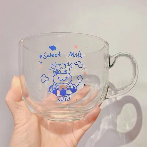 Tasse À Café En Verre Transparent Avec Poignée Pour La Maison, Tasse À Lait, Bol De Petit-Déjeuner, Grande Capacité, Démontrent D'avoine, Céréales, Cadeau Standardisé, Ins, 500, 2022 Ml