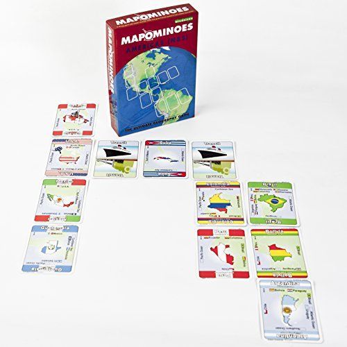 Mapominoes North And South America - Fun And Educational Geography Card Game About Connecting North And Latin American Countries For Kids Teens And Adults Like Dominoes With Maps