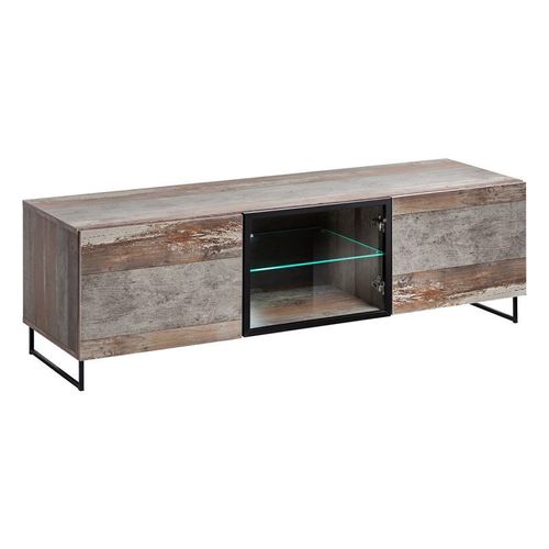 Paris Prix - Meuble Tv Design 2 Portes "Plank" 150cm Naturel
