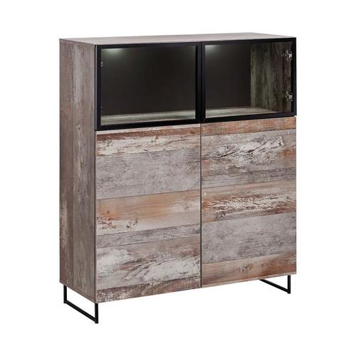 Paris Prix - Buffet Design 2 Portes "Plank" 120cm Naturel