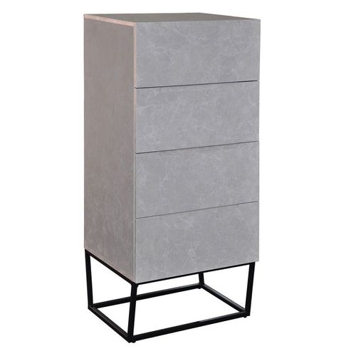 Paris Prix - Commode Design 4 Tiroirs "Luena" 120cm Gris