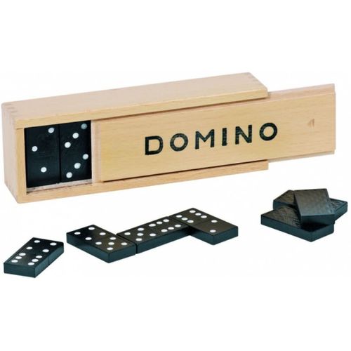 Hobbytech Jeux Des Dominos De 28 Pièces Avec Son Coffret Boite En Bois 3,7 X 1,8 Cm Noir Jeu Classique De Table Et De Société Pour Apprentissage