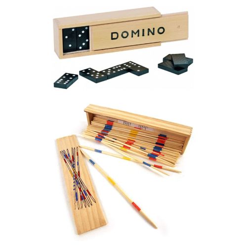 Cliquez Pour Ouvrir Le Point De Vue Élargi Hobbytech Pack De Deux Jeux 28 Dominos Et Mikados Avec Coffrets En Bois Jeu De Stratégie Et D'habilité Et D'adresse