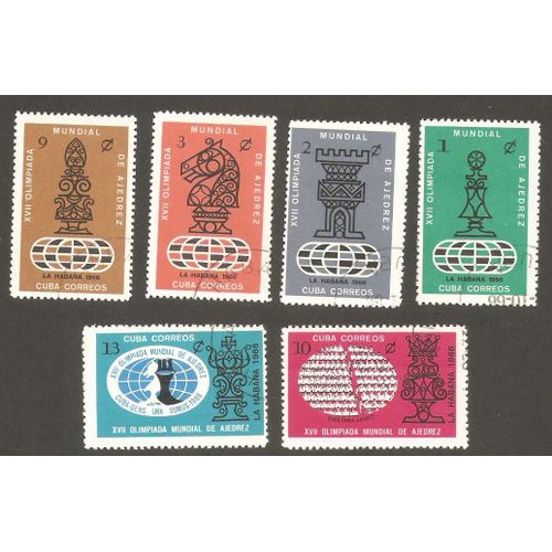 Timbres Échecs Cuba 1966