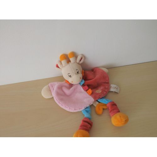 Doudou Girafe Rose Orange Babynat Baby Nat'