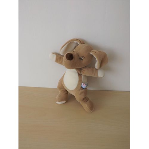 Doudou Chien Marron Blanc Sucre D'orge