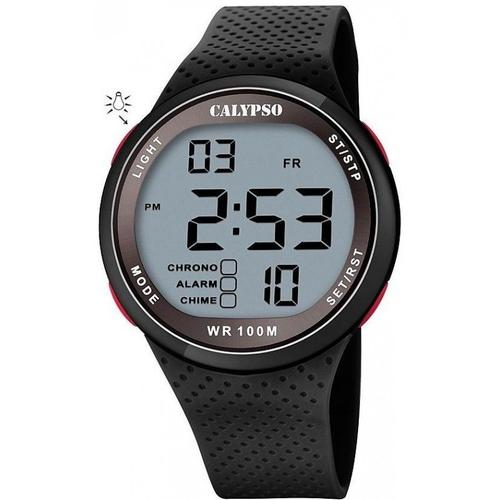 Calypso Montre Mixte Digital Color Splash Chrono Silicone Noir K5785/4