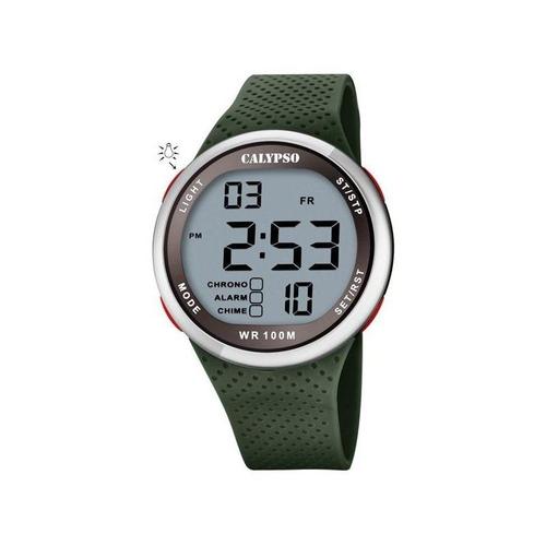 Calypso Montre Mixte Digital Color Splash Chrono Silicone Vert K5785/5