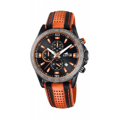 Montre Lotus Homme Chrono Acier Cuir Orange 18592/1