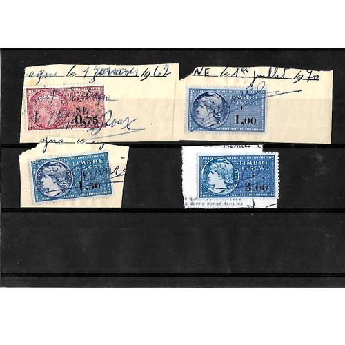 France-Lot De 4 Timbres Fiscaux Oblitérés-Très Bon Etat