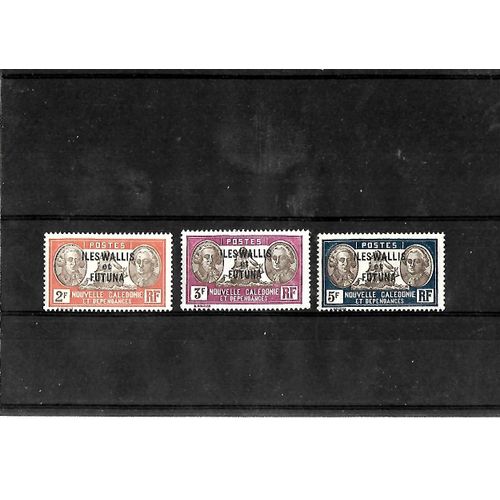 Wallis Et Futuna-1930/38-N°61 A 63-Timbres De La Nouvelle Calédonie Surcharges-Lot De 3 Timbres Neufs Avec Traces De Charnières