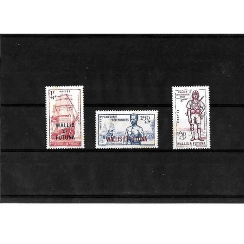 Wallis Et Futuna-1941-N°87 A 89-Défense De L'empire-Lot De 3 Timbres Neufs Avec Traces De Charnières