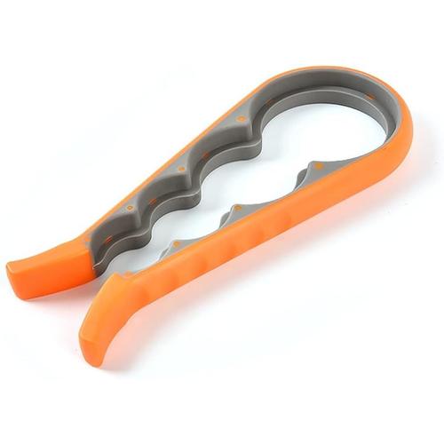 Orange Ouvre Boîte Manuel Ouvre-Bouteille Décapsuleur Multifonction Ouvre Bouteilles Antidérapants Ouvre Bocal Gadgets De Cuisine Ouvre Bocal 4 En 1 Pour L'arthrite, Agées, Femmes