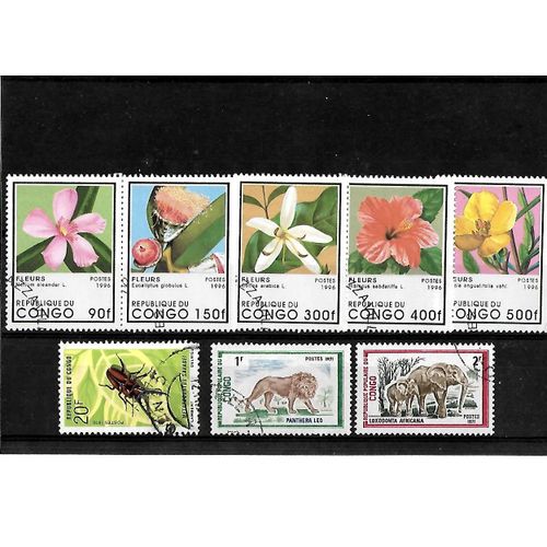 Congo-Lot De 8 Timbres Oblitérés-Très Bon Etat