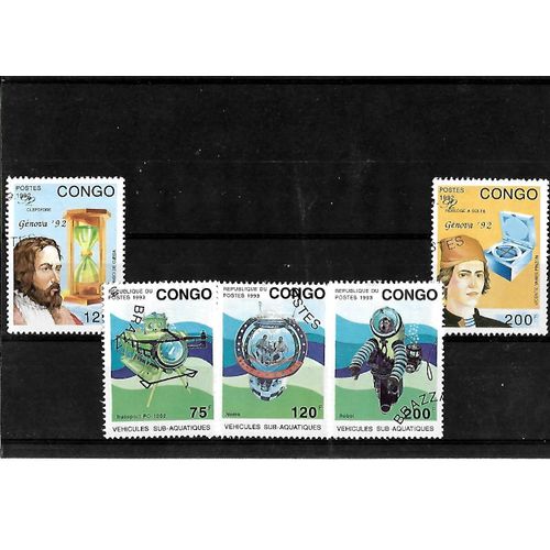 Congo-Lot De 5 Timbres Oblitérés-Très Bon Etat