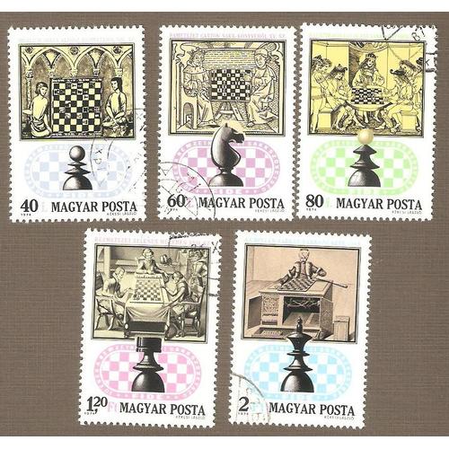 5 Timbres Échecs Hongrie