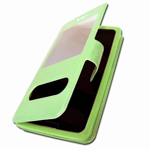 Coque Housse Vert Pour Xiaomi Redmi Note 8 Pro Extra Slim X2 Fenêtres Éco Cuir De Qualité Fermeture Magnétique Et Surpiqûres Apparentes